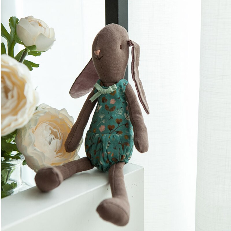 Baby Bunny Cloth Toys Smoothing Toy for Infant Cute Cuddling sleep doll for Kids Handmade Diversity Brown Rabbit Plusie