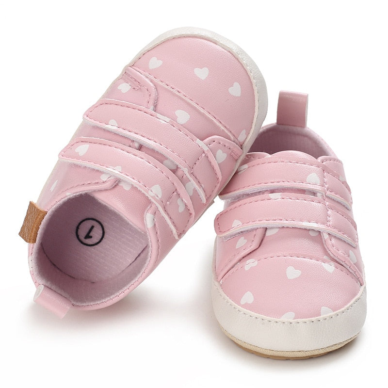 Baby Shoes Infant Boys Girls Casual PU Shoes Sneakers Soft Sole Anti-Slip Breathe Newborn First Walkers Toddler Crib Shoes 2023